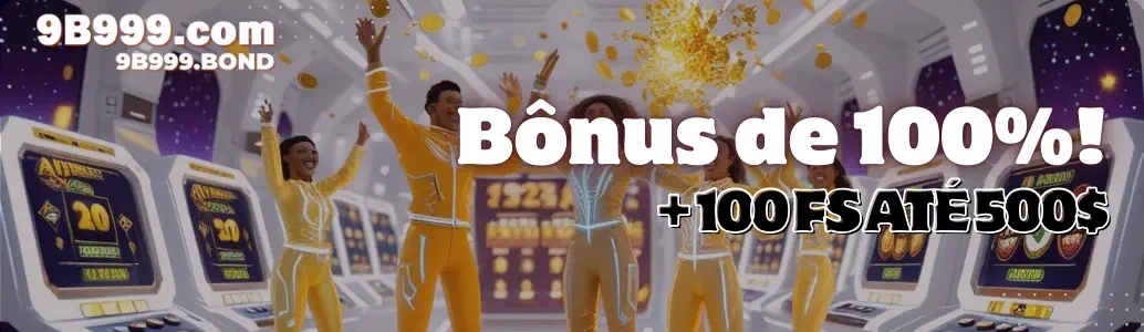 Cartão de presente representando bônus de 100% no 9B999 cassino